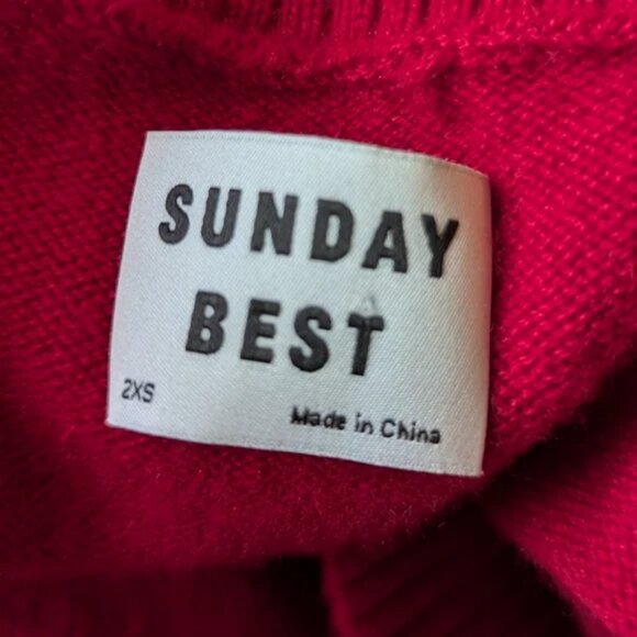 Sunday Best v-neck sweater red women's size 2XS - Picture 4 of 5